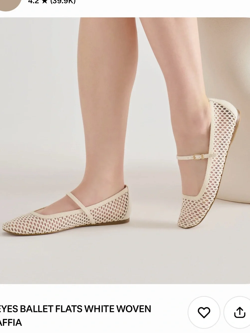 Dolce Vita Reyes Women's White Woven Raffia Ballet Flats
